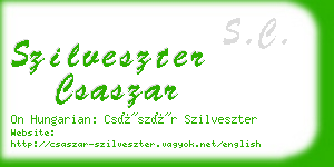 szilveszter csaszar business card